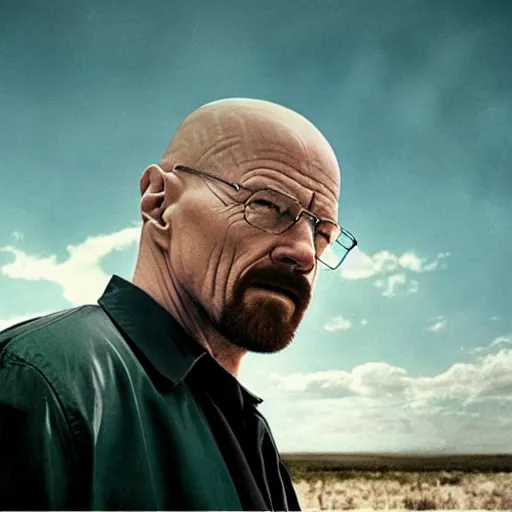 Image similar to walter white superhero movie