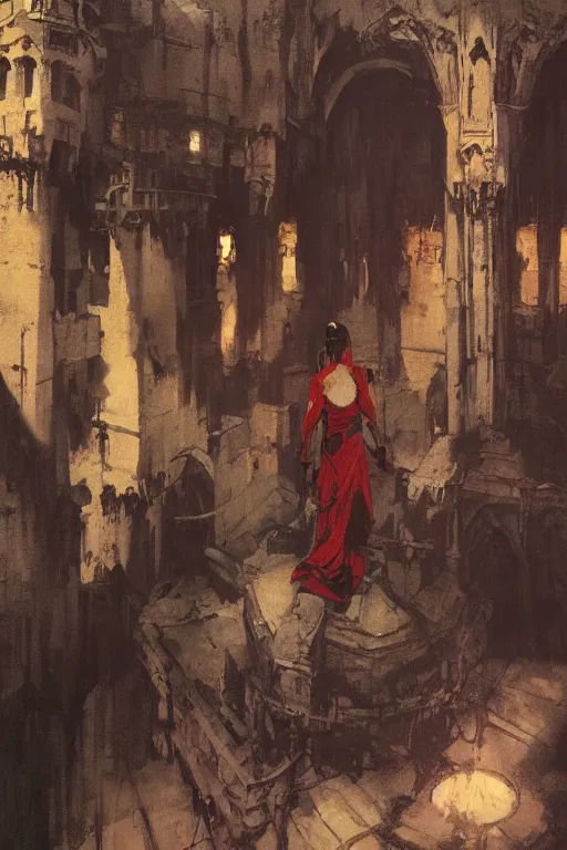 Image similar to dungeon, intricate, elegant, highly detailed, greg manchess, mucha, liepke, ruan jia, jeffrey catherine jones, ridley scott