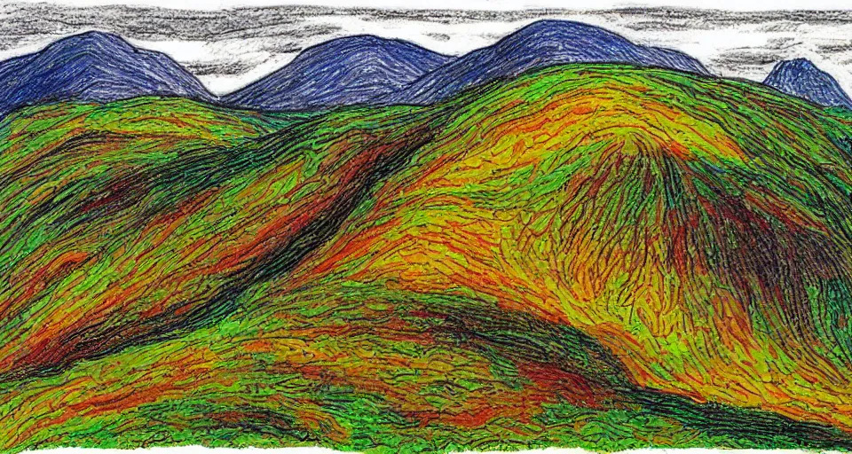 Image similar to Masterfully drawn mspaint art piece of rolling hills painted by J.R.R. Tolkien . Amazing beautiful incredible wow awe-inspiring fantastic masterpiece gorgeous fascinating glorious great.