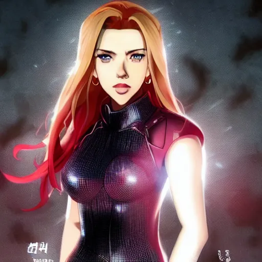 Prompt: scarlett johansson is an anime waifu