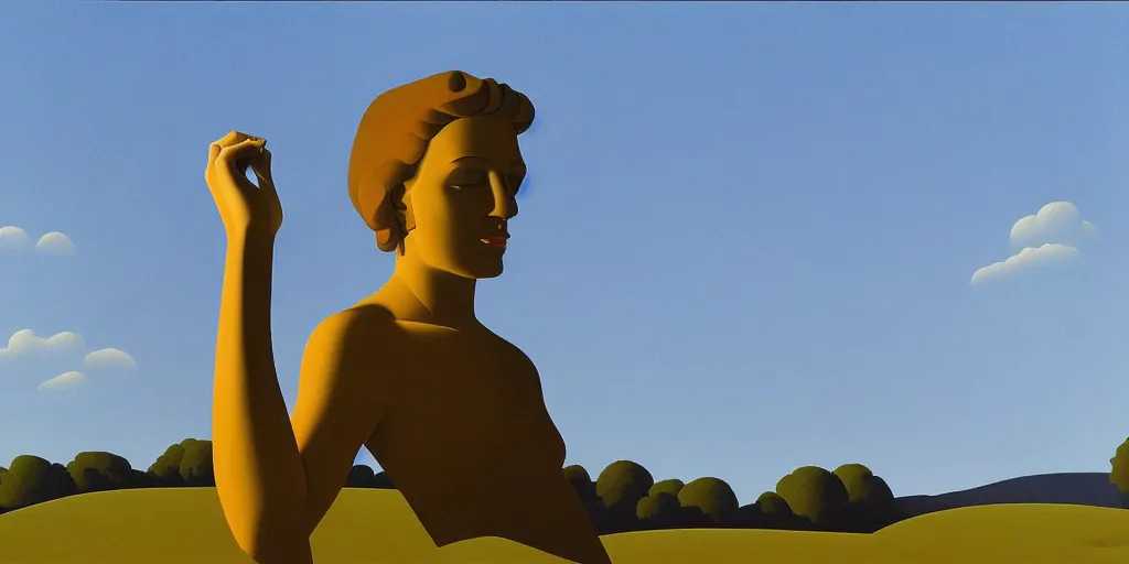 Image similar to statue, blue sky, summer evening, kenton nelson