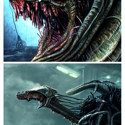 Image similar to concept art aliens versus predator sequel