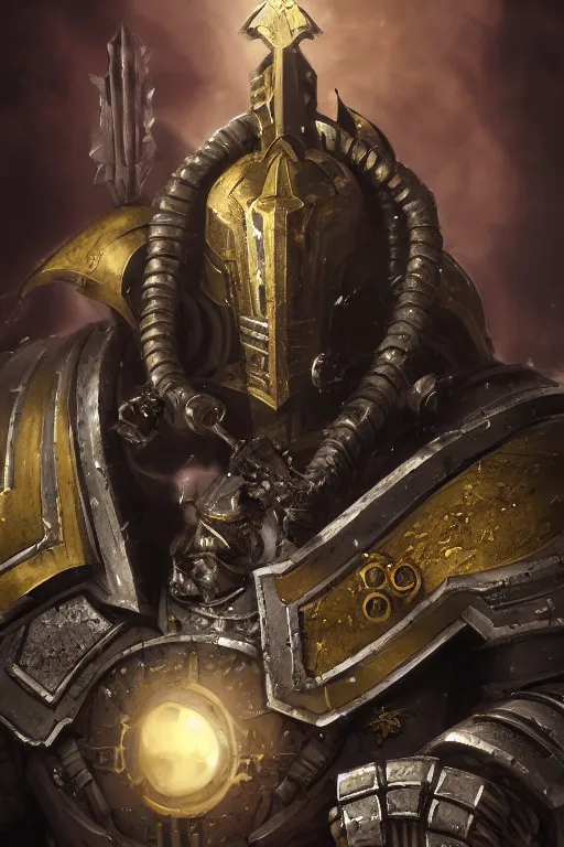 Image similar to armor portrait heros warhammer 4 0 k horus heresy fanart - the primarchs emperor by johannes helgeson animated with vfx concept artist & illustrator global illumination ray tracing hdr fanart arstation zbrush central hardmesh 8 k octane renderer comics stylized