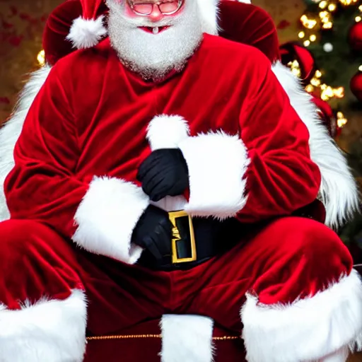 Prompt: santa with hairy claws