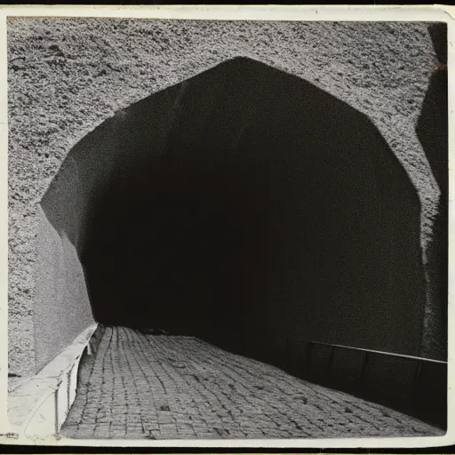 Prompt: a tunnel that leads to hell, vintage photograph, 3 5 mm