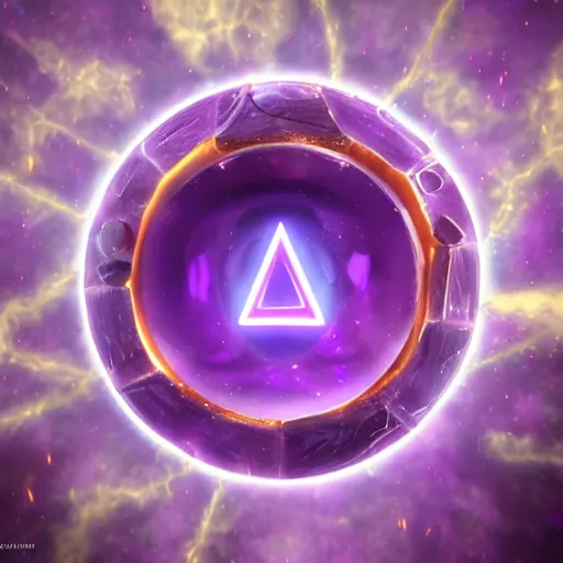 Image similar to purple powerful magic mana symbol, purple crystal, epic legends game icon, stylized digital illustration, radiating, a glowing aura, global illumination, ray tracing, hdr, unreal engine, octane render, trending on arstation, by ian pesty and katarzyna bek - chmiel