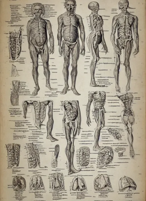 Prompt: old anatomical chart for spongebob