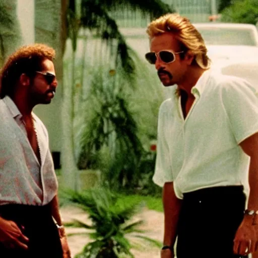 Prompt: a still from miami vice, film still