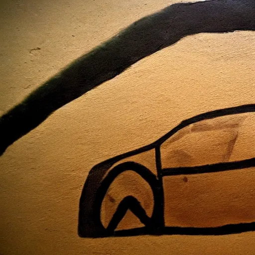 Image similar to prehistoric painting of an Audi A4 in Lascaux