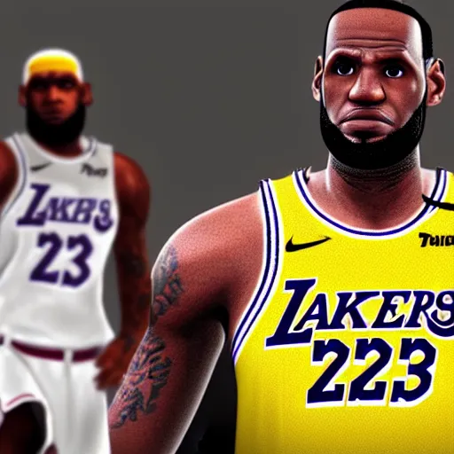 Prompt: Lebron James as a gta video game character, animated