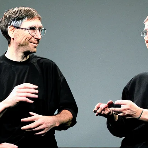 Prompt: steve jobs fighting bill gates, ultimate fighting championship