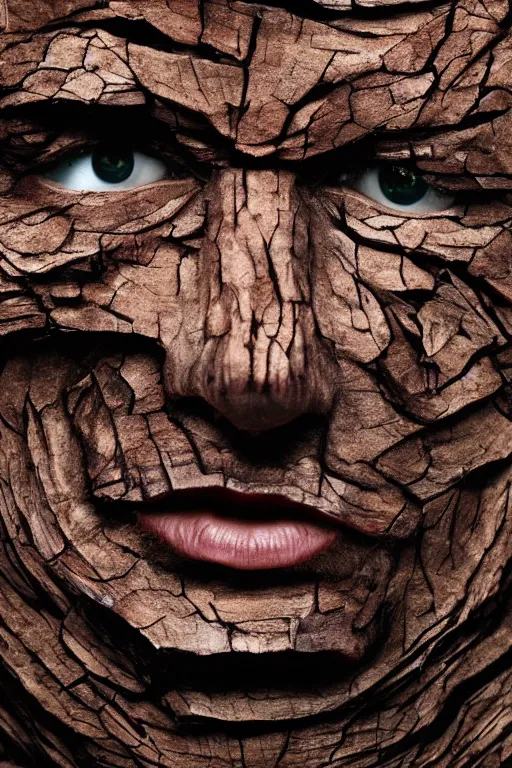 Image similar to 📷 markiplier's tree bark skin, made of tree bark, head portrait, dynamic lighting, 4 k