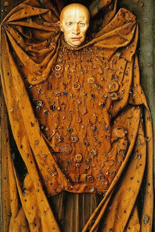 Image similar to portrait of delirium of the endless, sandman, oil painting by jan van eyck, northern renaissance art, oil on canvas, wet - on - wet technique, realistic, expressive emotions, intricate textures, illusionistic detail