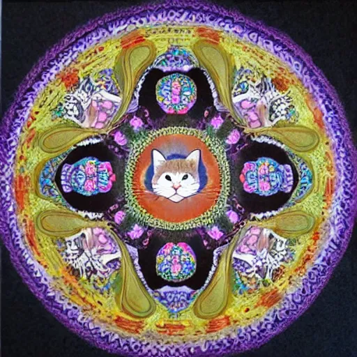 Image similar to A mandala of cats!