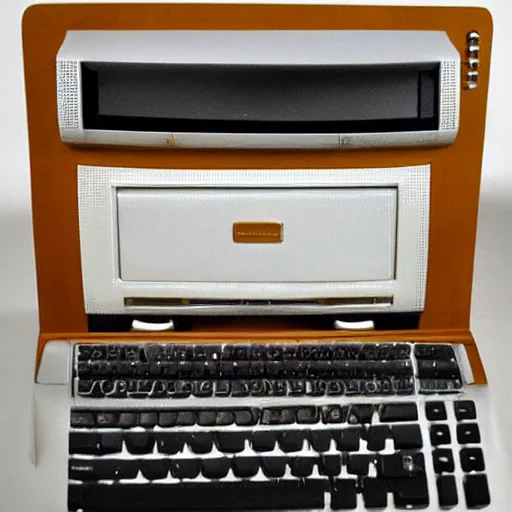 Image similar to a old computer, memphis design