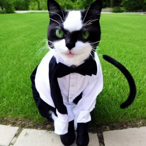 Image similar to cat wearing a tuxedo