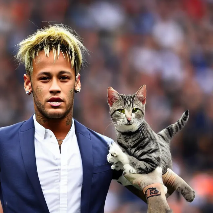 Prompt: Neymar with cat ears