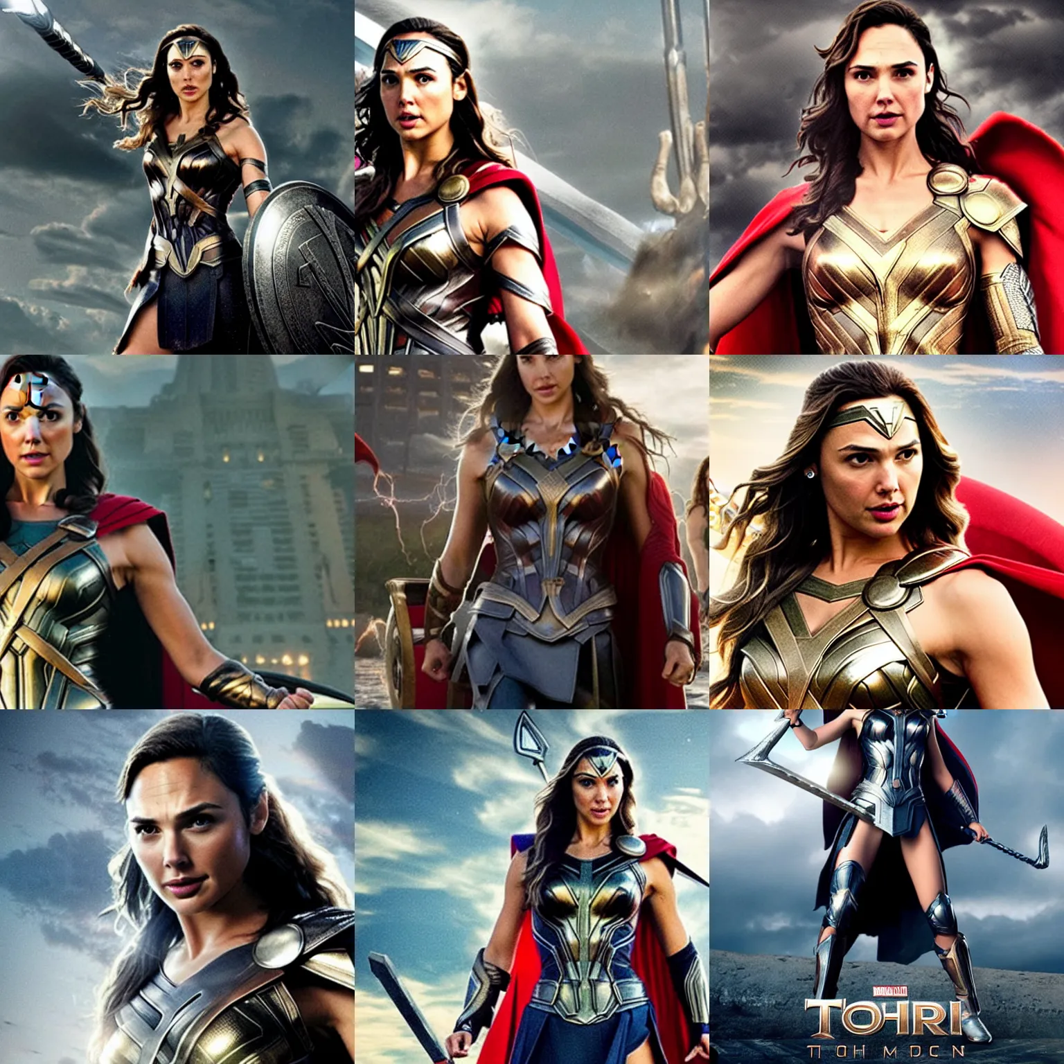 Image similar to Gal Gadot as Thor