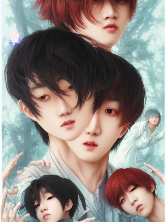 Image similar to Full shot of Kpop boy idol with an eyeball instead of head performing on stage. Orb Head. Sphere Head. Eyeball Head. BTS. Eye exam. Friendly horror. Realistic. Wonho. y Ruan Jia and Artgerm and Range Murata and WLOP and Ross Tran and William-Adolphe Bouguereau. Key Art. Fantasy Illustration. award winning, Artstation, intricate details, realistic, Hyperdetailed, 8k resolution.