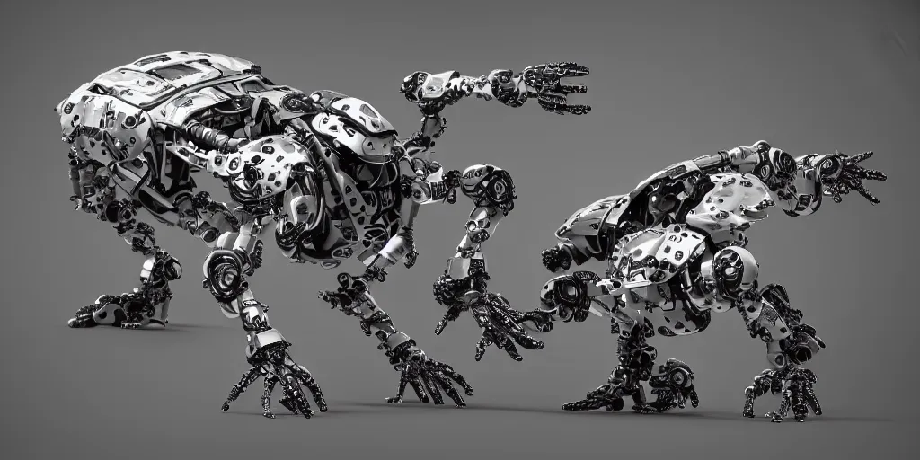 Image similar to photo of industrial design turttle biomorph Dvg TrArtifficial Smart Turbo bionicle organism biomimmicry exoskeleton hydraulics trending on behance visualisation industrial design object robot headcrab vrat unreal engine Space design concept 3D unreal engine