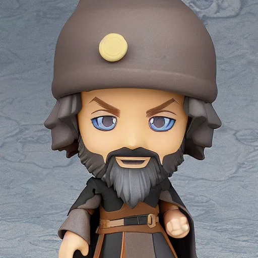 Prompt: matte painting of face detailing wizard in the style of matte painting nendoroid and chibi, eyes in the style of nendoroid