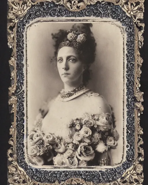 Image similar to a beautiful detailed front view portrait of marge simpson with baroque ornate growing around, flowers, plants, ornamentation, elegant, beautifully soft and dramatic lit, 1 9 1 0 polaroid photo