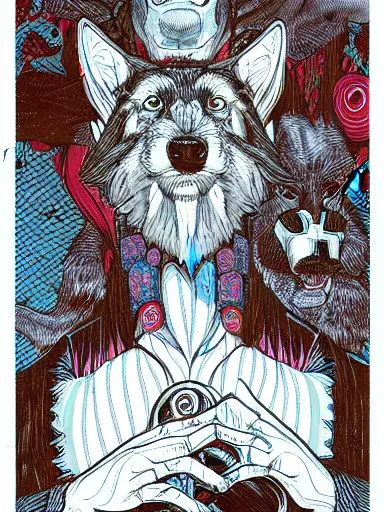 Image similar to bigby wolf by james jean