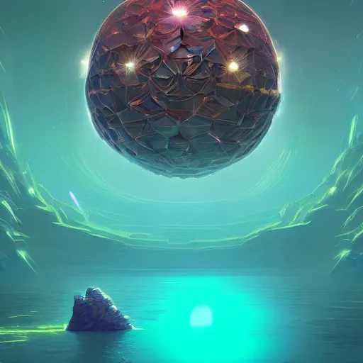 Image similar to Stunning fantasy concept art of the giant ring-megastructure along the enormous dyson sphere's rim, fantasy illustration by Beeple, Anton Fandeev & Alena Aenami