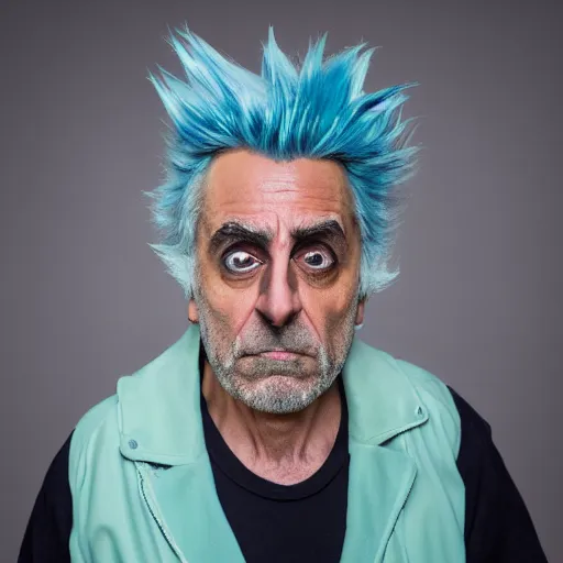 Prompt: rick sanchez from rick and morty as real person, 8 k photography