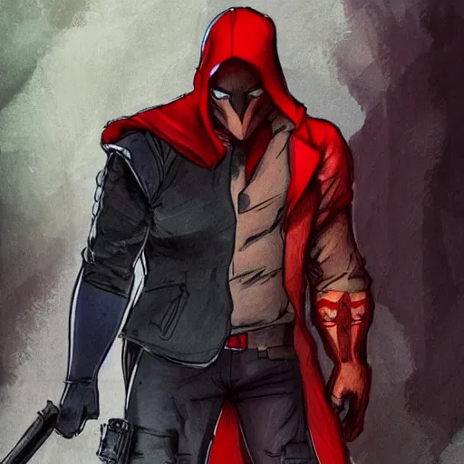 Prompt: Red Hood and the wolf