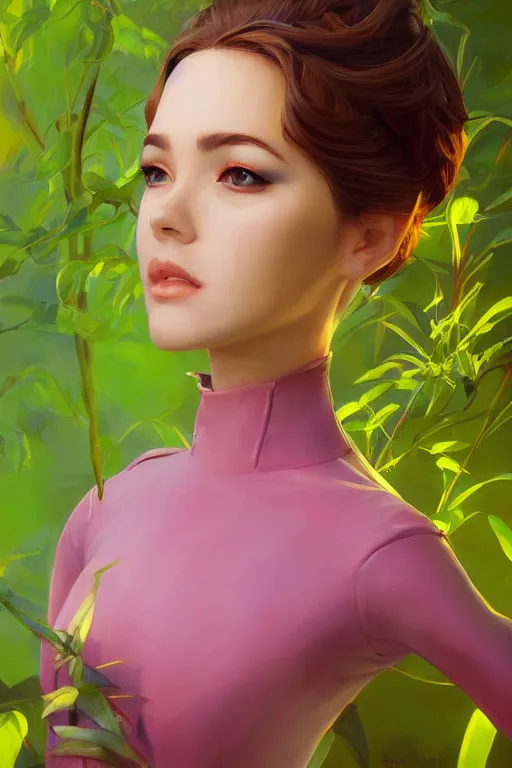 Prompt: portrait of a queen, painting by michael wellen, john stephens, artgerm, ilya kuvshinov, in a verdant garden, tone mapping, trending on artstation