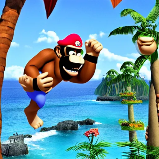 Prompt: donkey Kong in bikini
