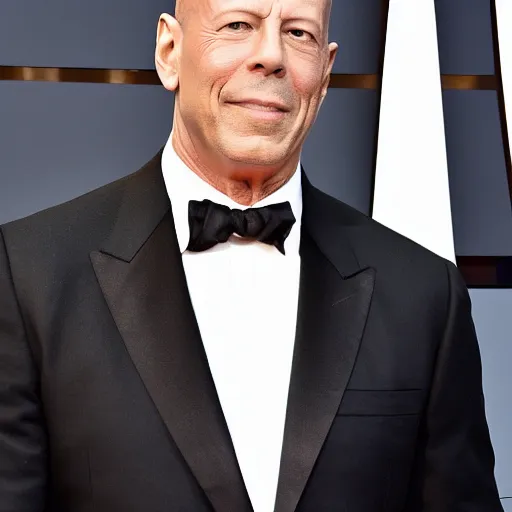 Prompt: bruce willis winnig an oscar