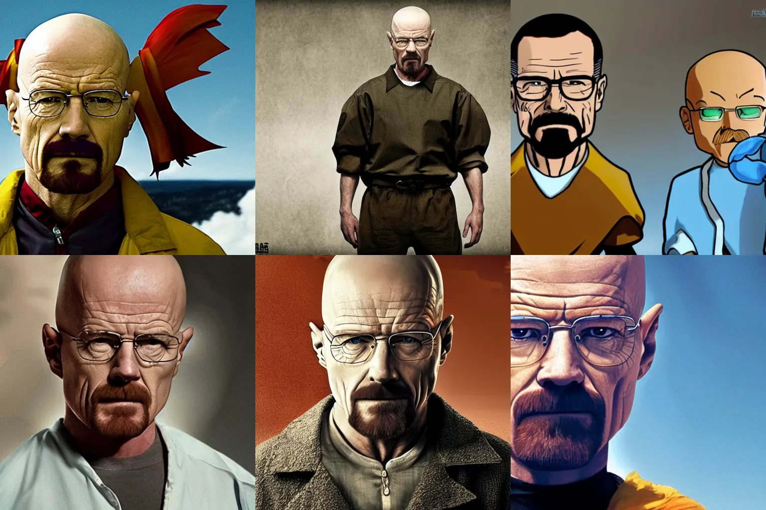 Prompt: walter white as Aang