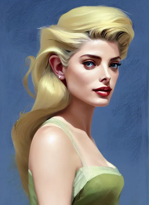 Prompt: A combination of Adriana Dxim and Grace Kelly’s and Ashley Greene's appearance with blonde hair as Zelda, countryside, calm, fantasy character portrait, dynamic pose, above view, sunny day, thunder clouds in the sky, artwork by Jeremy Lipkin and Giuseppe Dangelico Pino and Michael Garmash and Rob Rey and Greg Manchess, very coherent asymmetrical artwork, sharp edges, perfect face, simple form, 100mm