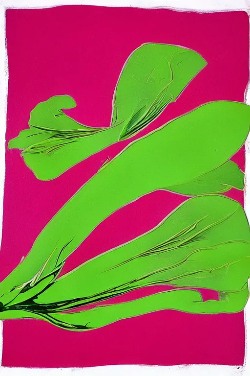 Prompt: an endive's painting in andy warhol style