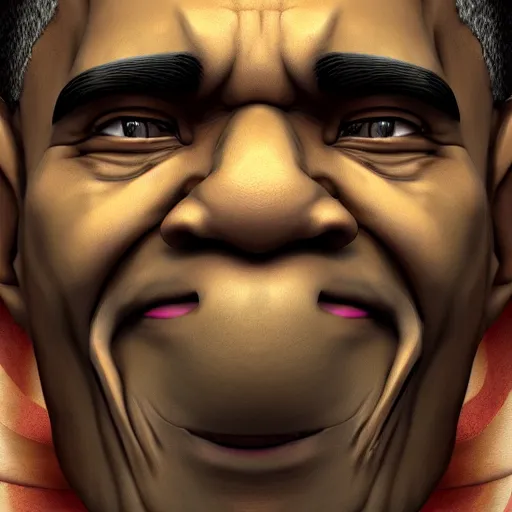 Image similar to Obama troll face , digital art , trending on artstation , Hyperdetailed , CGSociety