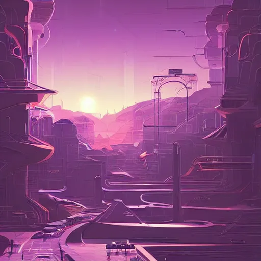 Image similar to beautiful happy picturesque charming organic futuristic sci - fi town in harmony with nature. beautiful light. grainy and rough. soft colour scheme. beautiful artistic vector graphic design art by lurid. ( 2 0 2 2 )