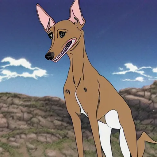 Image similar to a greyhound in an anime