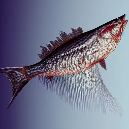 Prompt: A fish with fake eyelashes, digital art, photorealistic