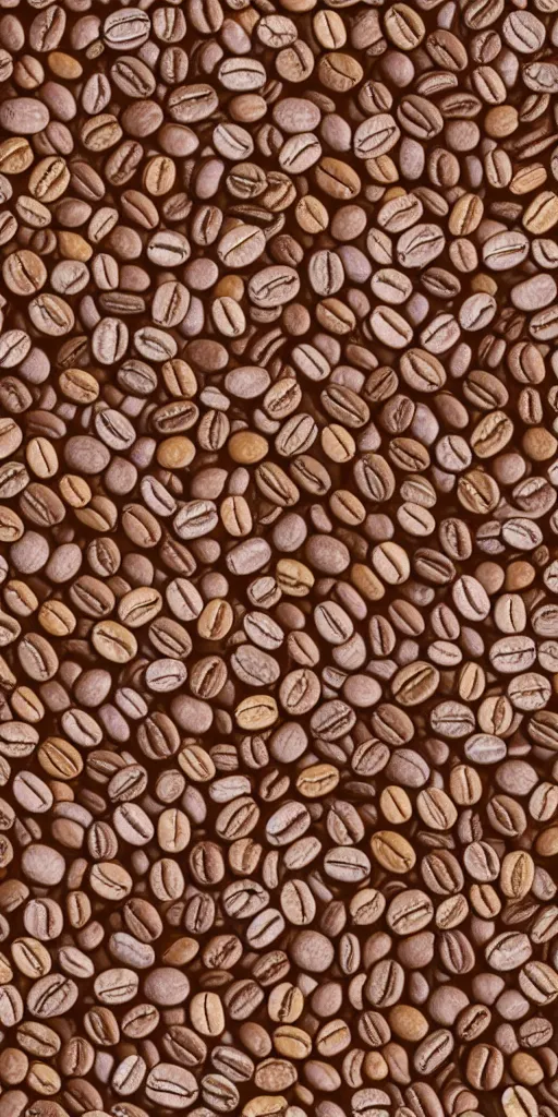 Image similar to seamless pattern of coffee beans, latte art, 60's poster, symmetrical, high detail, repeating 35mm photography