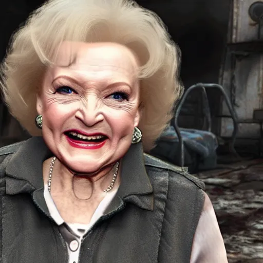 Image similar to betty white in resident evil game