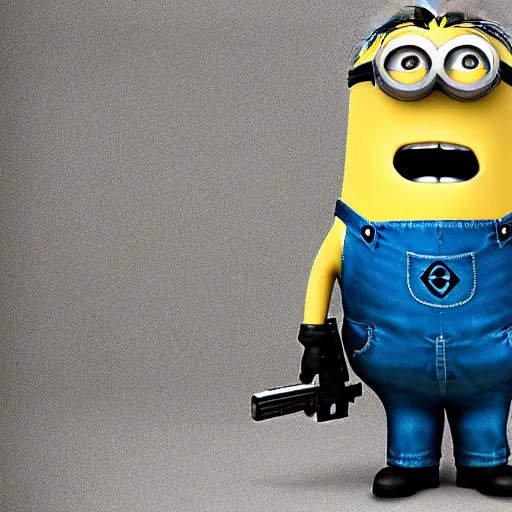 Image similar to Minion holds AK-47