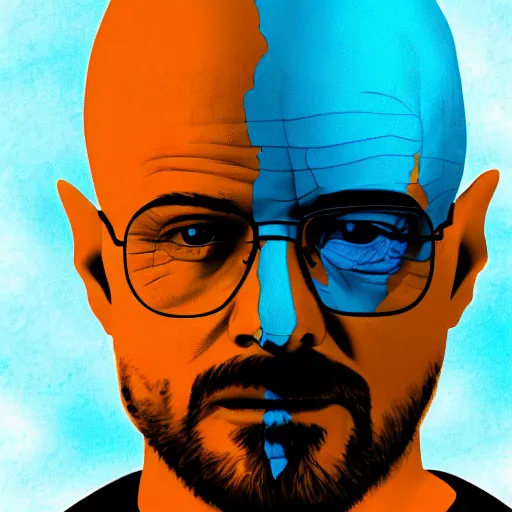 Image similar to breaking bad's jesse pinkman's head coming out of a meth blue mist, trending on artstation, profile pic, centered, accurate anatomy, highly detailed, digital art,