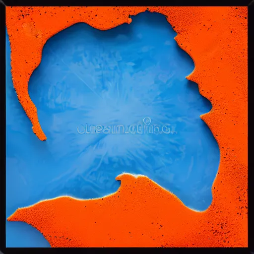 Image similar to top down view of map of country iceland made out of ice, accurate map, surrounded by ocean made out of hot orange lava, realistic