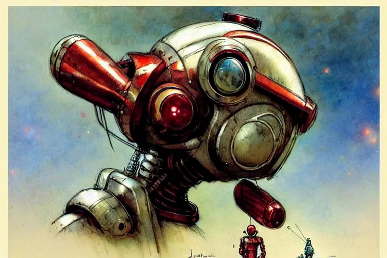 Prompt: adventurer ( ( ( ( ( 1 9 5 0 s retro future robot android robot delivery. muted colors. ) ) ) ) ) by jean baptiste monge!!!!!!!!!!!!!!!!!!!!!!!!! chrome red