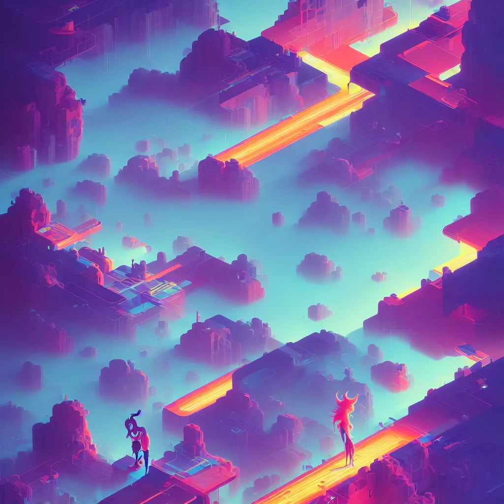 Image similar to a micro-service deployed to a datacenter, road, connector, defence, wall, cloud, security, cyber, attack vector, trending on Artstation, painting by Jules Julien, Leslie David and Lisa Frank and Peter Mohrbacher and Alena Aenami and Dave LaChapelle muted colors with minimalism