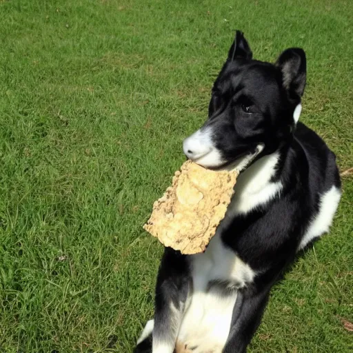 Image similar to idefix enjoying a bone