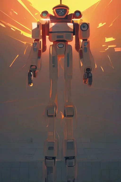 Image similar to metabots medabots medarotto medarot robot minimalist comics, behance hd by jesper ejsing, by rhads, makoto shinkai and lois van baarle, ilya kuvshinov, rossdraws global illumination ray tracing hdr radiating a glowing aura