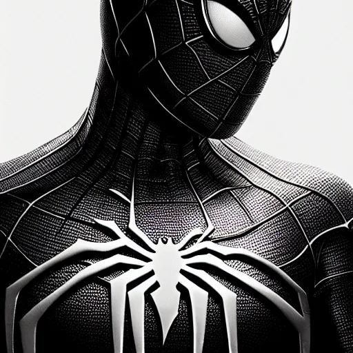 Image similar to SpiderMan in 300 movie, incredibly detailed, photorealistic, black and white, cinematic lighting, trending on artstation, 4k, hyperrealistic